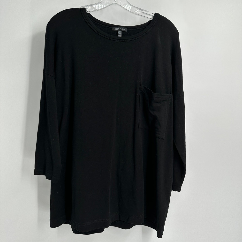 Eileen Fisher Womens Minimalist Tunic Top Size XL Lagenlook Capsule Quiet Luxury